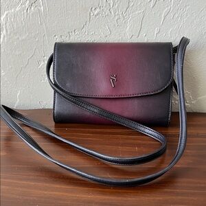 Simply Vera Vera Wang Black and Burgundy Crossbody Bag